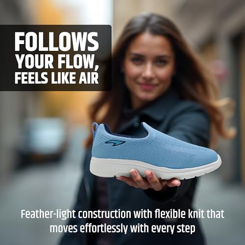Image of ASIAN Firefly-121 Women's Walking Shoes | Lightweight Slip-On Sneakers with Arch Support, Soft Cushion Sole & Breathable Mesh | Ideal for Daily Walks, Travel & All-Day Comfort