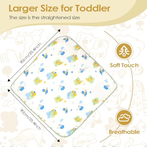 Image of decalsweet Baby Bath Towels 100% Muslin Cotton Hooded Baby Towels 2 Pack Shower Gifts for Newborn, Infant, Toddler, Kids,Super Soft and Absorbent, Large 35x35Inches