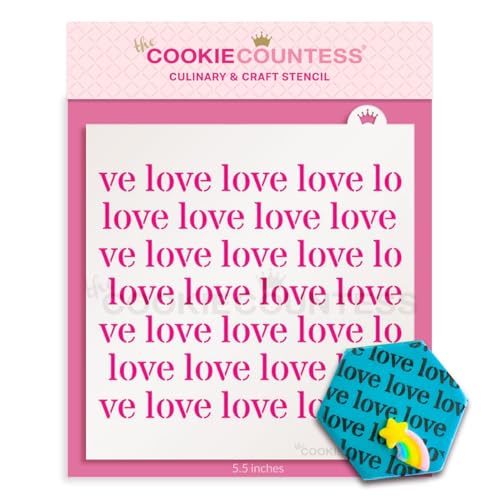 The Cookie Countess Love Repeat Pattern Stencil