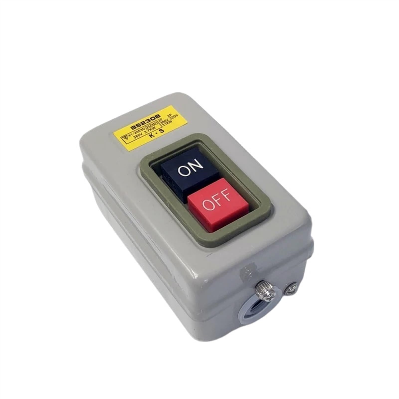 Interrupteur à bouton-poussoir marche-arrêt avec boîte, 220V/380V, triphasé, 3P, for machine de découpe, 3,7 kw/7,5 kw, remplacement de BS-230, BS 230B3 (Color : 7.5kw)