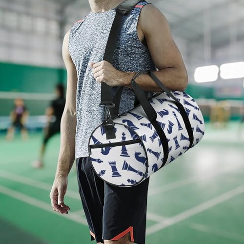 Sac de gym échecs bleus léger résistant pour bagage cabine week-end - 7