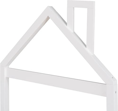 Miniatura 7 de Cama de plataforma de tamaño individual con cabecera en forma de casa, cama individual de madera con soporte de listones, no necesita somier, fácil