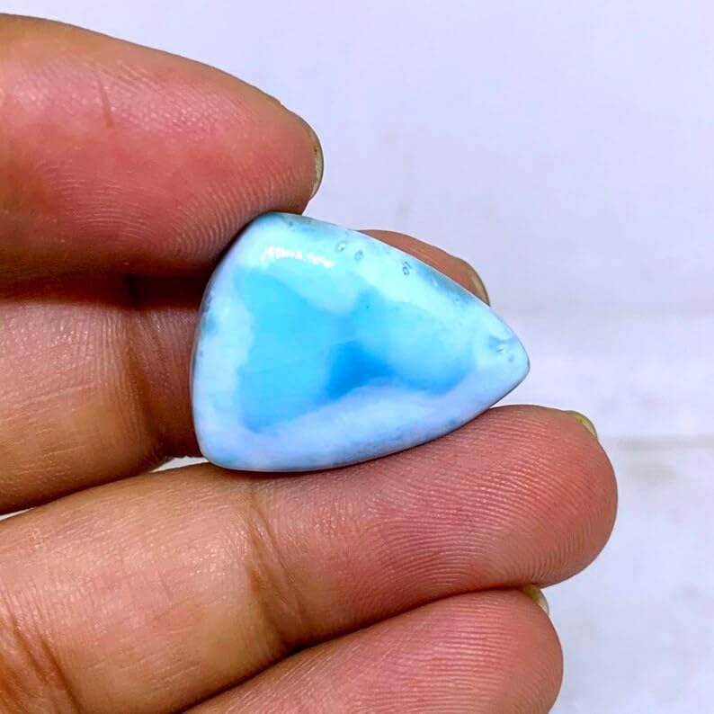 Cabochon larimar naturel triangle 33x32x6mm pour création de bijoux
