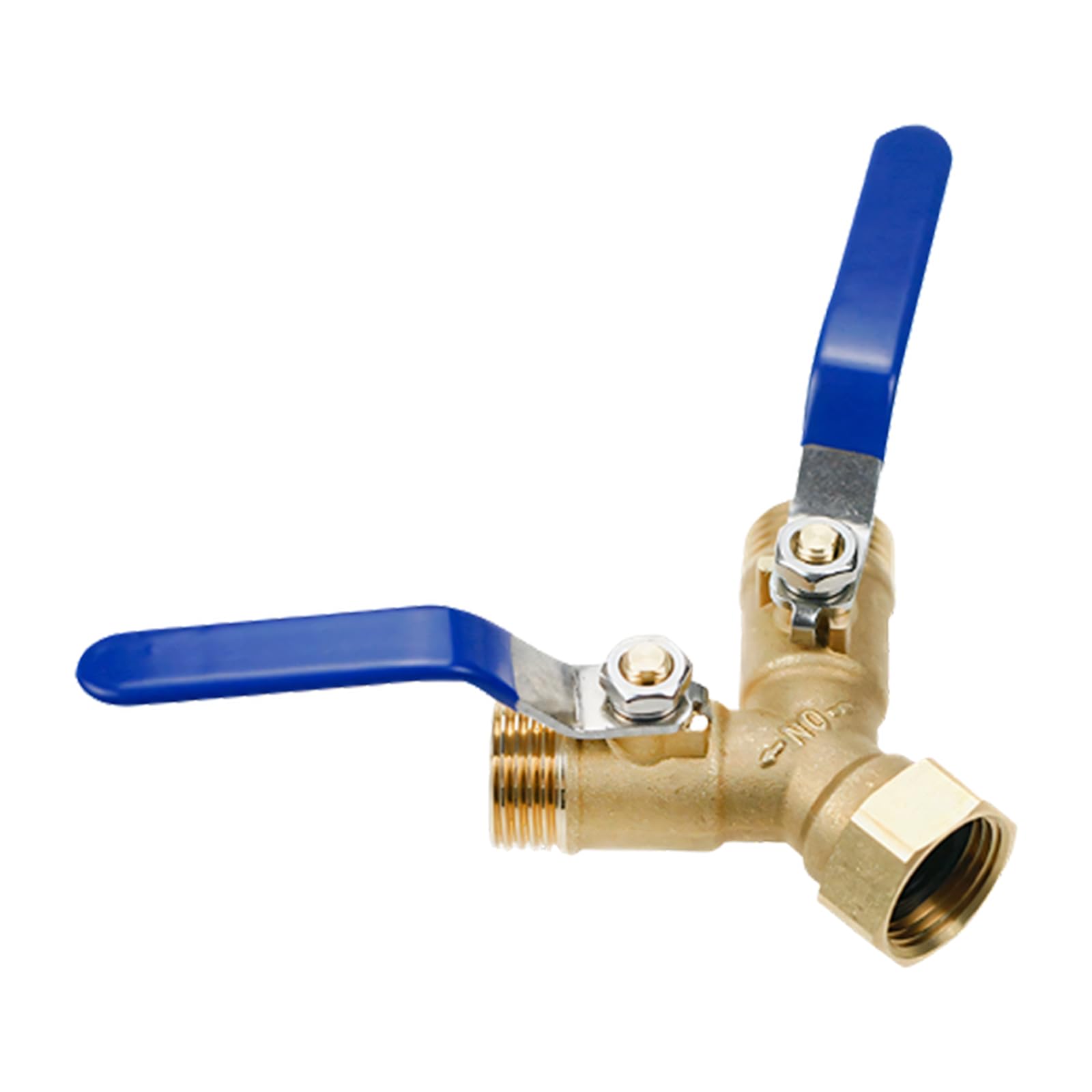 Msioytog Multicolor 3/4 Thread Brass Double Outlet Hose Bibb Splitter With Extended Levers & Leak Proof Design For Yard Irrigation Double Outlet Garden Hose Y Divider