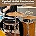 EASTROCK 5.5 Inch Cymbal Hi-Hat Tambourine Mountable Hihat Tambourines Double Rows With 16 Stainless Steel Bells Fits Hihat Cymbals Stands Gold Tambourine For Drum Kit Drum Players