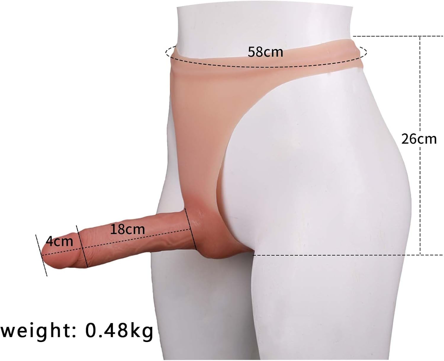 SUAISKR Silicone Thong Dildo, Male Sex Toys for Gay Men Dick Masturbation,Anal Sex Accessories for Women Couples,Realistic Silicone Penis,Sexual Pleasure-Tools for Women (18cm-Flesh Thong)