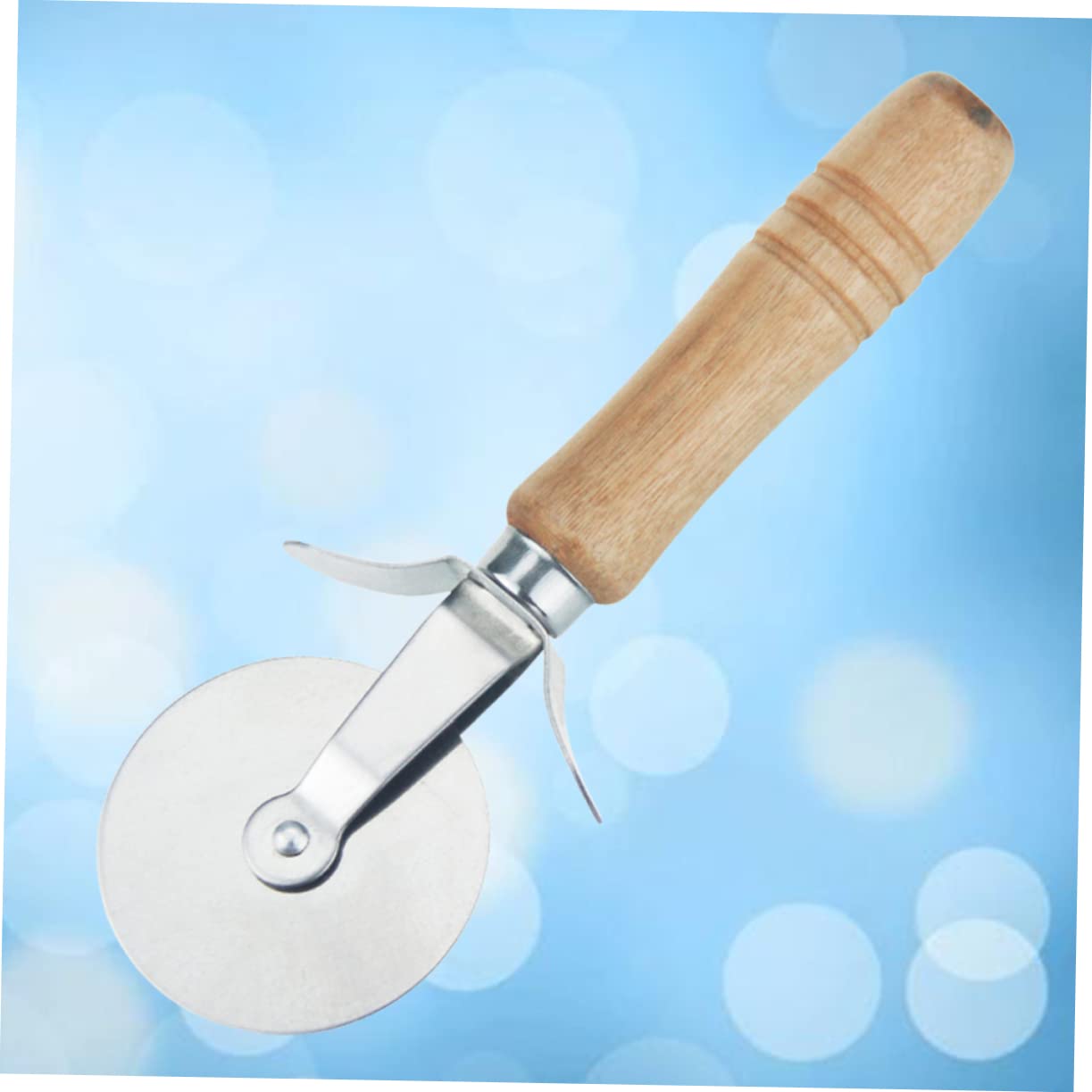 DECHOUS Handheld Stainless Steel Roller Wheel Cake Cutter with Wooden Handle Easy to Use Pastry Crimper for Pizza and Cakes Dishwasher for Home Baking