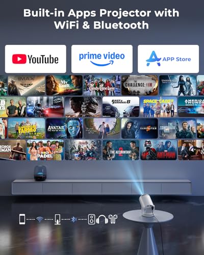 Portable Smart Projector 4K Support