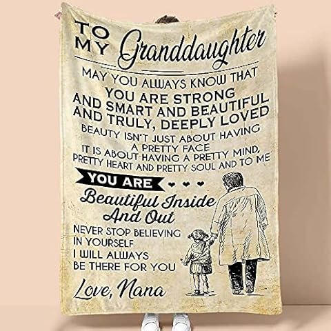 Puurbol To Granddaughter Blanket From Nana Flannel Fleece - Granddaughter Gifts From Nana Christmas Birthday, 60x50inch Cover
