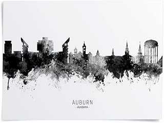 Auburn Alabama Skyline art print poster, unframed -11561