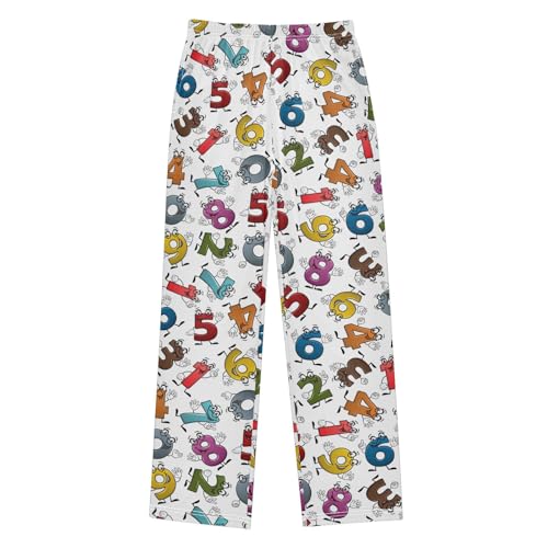 ZZXXB Numbers Chara Boys Long Pants Soft Trousers Elastic Waist Kids Lounge Bottoms with Pockets S-XL
