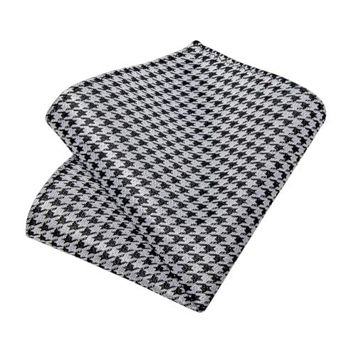 Image of DiBanGu Striped Tie Set for Men Silk Woven Plaid Necktie and Pocket Square Cufflinks Business Wedding