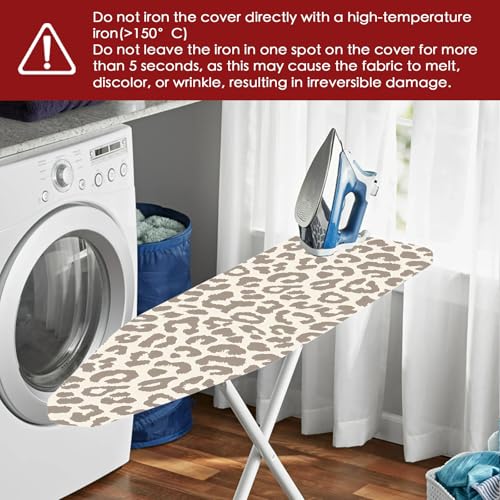 Image of Nuxovilar Gray Leopard Print Ironing Board Cover 15x54 Polyester