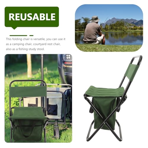 Silla Plegable Portátil GOOHOCHY para Camping, Pesca y Actividades al Aire Libre, Color Verde, Tamaño Mediano miniatura 4