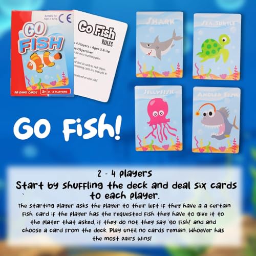 eMKay® 4 Classic Snap Card Game Decks – Go Fish, Old Maid, Animal Snap & Happy Families | Spill Proof Plastic Coated Playing Cards | Durable, Easy to Shuffle | Family Night & Travel - Image 3