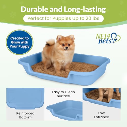 Large Dog Indoor Litter Box Up to 20 Lbs, Little Boy Blue | Durable & Pet Safe Puppy Litter Box, Indoor Open Top Entry Dog Litter Pan, Comfortable & Great for Dogs, Made in USA - Image 7