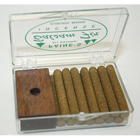 Paine's Incense & Burner Comes w/ 14 Balsam fir Sticks Wood Holder Lodge Style Cover