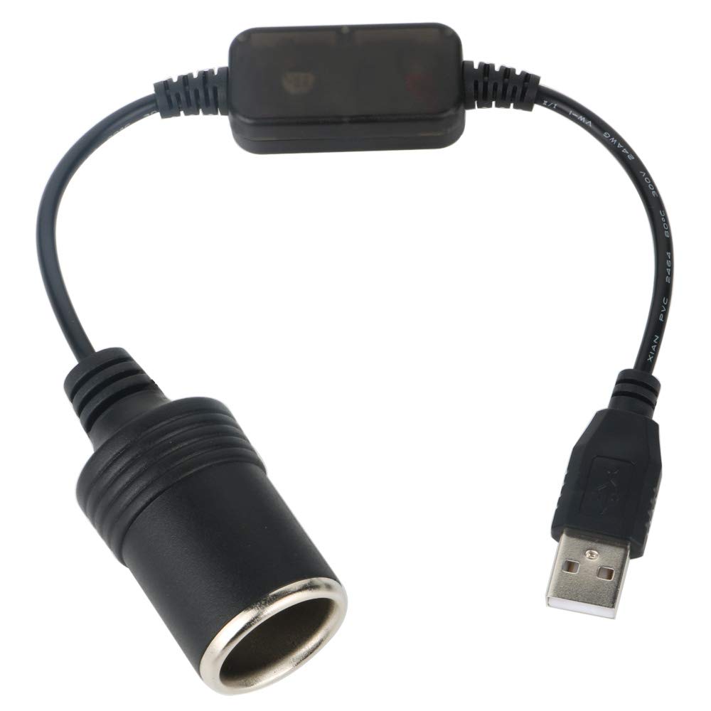 GTIWUNG Convertitore di Potenza Porta USB, Convertitore da Porta a Presa Accendisigari 12 V, Cavo convertitore Step Up, Presa Femmina Accendisigari, 5V a 12V Accendisigari per Auto