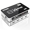Kinivo 8K HDMI Switch (8K 60Hz, 4 in 1 Out, 48Gbps HDMI 2.1 Hub, Ultra HD Switcher, HDR10+, Dolby Atmos) - Compatible with HDTV, Nintendo Switch 2, PS5, Xbox, Apple TV
