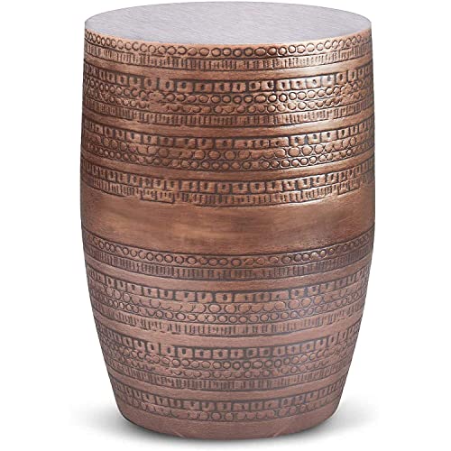 Simplihome Johnsen Contemporary 15 Inch Wide Metal Large Accent Side Table In Antique Copper, Fully Assembled, End, Bedside Table And Nightstand, For The Living Room And Bedroom #TOP4