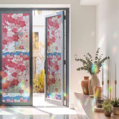Película para ventana con privacidad estilo japonés rosa miniatura 3