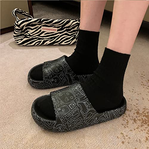 MOLERFOCloud Slides Shoes for Women Fashion Graffiti Antiskid Cloud Slides for Men and House Slippers3