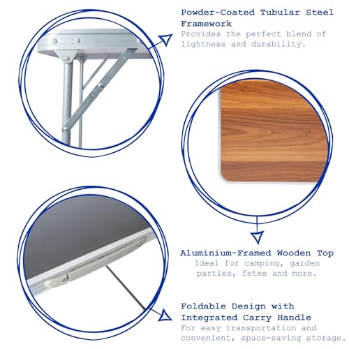 Harbour Housewares Folding Table - 80cm x 60cm - Black - Small Metal Trestle Tables Foldable Portable Side Table for Indoor, Outdoor, Garden, BBQ, Pinic, Dining, Camping - Image 4