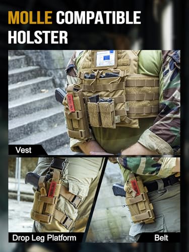 Image of OneTigris Right-Handed Nylon Pistol Holster, Belt & MOLLE Compatible