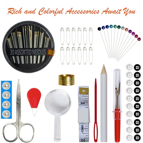 sewing kit with case portable sewing supplies for home traveler adults beginner emergency contains 18 sewing thread scissors needles measure etc