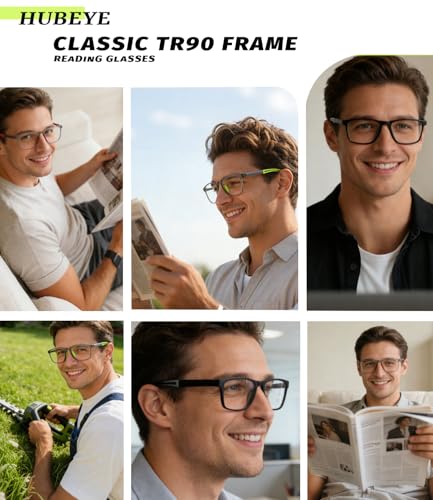 Image of TR90 Blue Light Blocking Reading Glasses with Adjustable Hinges, Cheaters | Flexible Sports Style, Adjustable Hinges, Digital Screen Reading, Computer Office Work, Gaming, Daily Casual Wear