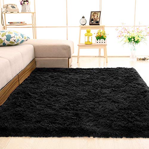 Merelax-Soft-Modern-Indoor-Shaggy-Area-Rug-for-Bedroom-Livingroom-Dorm-Kids-Room-Home-Decorative-Non-Slip-Plush-Fluffy-Furry-Fur-Rugs-Comfy-Nursery-Accent-Floor-Carpet-2x3-Feet-Black