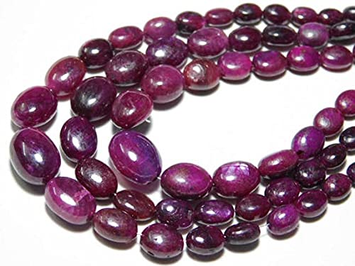 Ruby Smooth Oval Nuggets 6-12mm pour collier bohème chic et d'été
