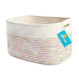 OrganiHaus Woven Storage Basket | Nursery Storage Basket | Towel Basket for Bathroom | Cotton Rope B