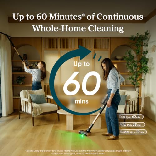 Image of Levoit VortexIQ Pro Cordless Vacuum, Ultra Suction, 60-Min, Upgrade | Mini Motorized Brush, NeoSight Green Light Dust Reveal, Anti-Tangle Brush, Self-Standing, 180 Lay-Flat Design, HEPA Filter