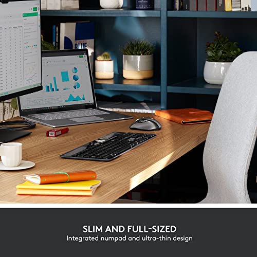 Logitech K750 Wireless Solar Keyboard For Windows, 2.4Ghz Wireless With Usb Unifying Receiver, Ultra-Thin, Compatible With Pc, Laptop - Black #TOP4