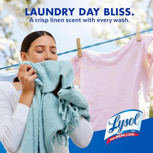 lysol laundry sanitizer additive bacteria-causing laundry odor eliminator detergent additive crisp linen 90oz