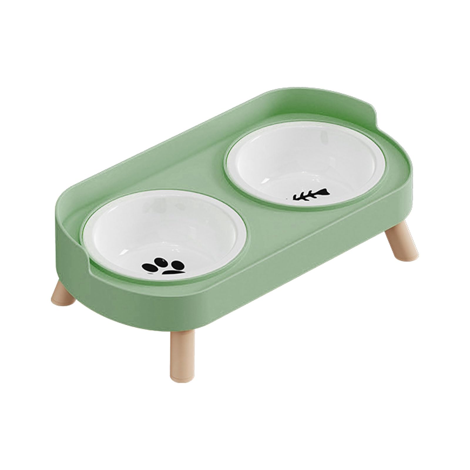 Elevated Double Bowl Pet Feeders Dish with Easy to Dishwasher Safe Pet Food Water Bowls For Small Dog Cats