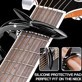 Capo pour guitare, Capodastre de requin, Capo de guitare+3 médiators+Cordes en acier de qualité supérieure guitare… – Image 3