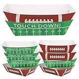 LRXIYODE 50 Piezas Bandejas para Hot Dogs y Aperitivos Cajas de Cartón Kraft con Cierre para Mantener Caliente para Fiestas de Fútbol y Halloween Verde y Rojo