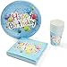 UMOI Set per Le Feste di Compleanno di Carta, USA e Getta, 30 Piatti, 30 Bicchieri e 60 tovaglioli di Alta qualità per Le Feste dei Bambini, Set 120 Pezzi (Palloncino)