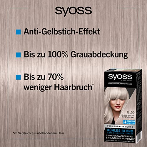 Syoss Color Coloration 12_59 Kühles Platinblond Aufheller Stufe 3 (3 x 115 ml), Haarfarbe mit Anti-Gelbstich-Effekt für kühles Blond… – Ansicht 3