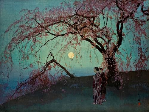 Tableau Kumoi Zakura par Hiroshi Yoshida impression sur toile 60x90cm