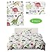 Produktbild Maxjaa Dinosaur Pattern Bettwäscheset Cartoon Kids Betten Set für Mädchen Jungen Bettwäscheset aus Polyester Bettbezug 135x200cm, Kissenbezug 50x75cm Tierbettwäscheset mit Reißverschluss, 2 Teile