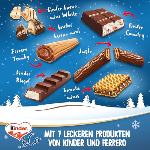 kinder & Ferrero Adventskalender – Adventskalender mit leckeren Schokoladen-Spezialitäten – 1 Kalender à 295g