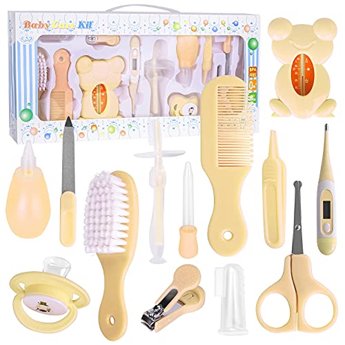 Set Para Cuidado Del Bebé, RoseFlower 13 piezas kit Aseo Bebé Recien Nacido Higiene – Bebé Kit de Cuidado de Salud Seguro Infantil Enfermera Diaria Herramienta para el Uso Diario, Regalos para Bebes