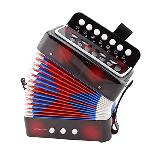 Acordeón instrumentos musicales para ninos, 10 botones con un sonido claro y hermoso para principiantes,...