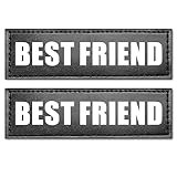 WINSEE Service Dog Patches Best Friend Patch for Service Vest Dog Harness(2 Pack, L)