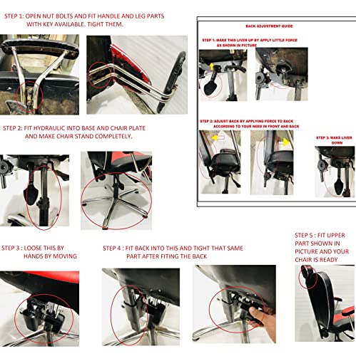 Image of Makeup Beauty Parlor Salon Facial Cutting Chair for Men and Women Heavy Duty with Hydraulic & Push Back System, Leather seat and Back (Black)