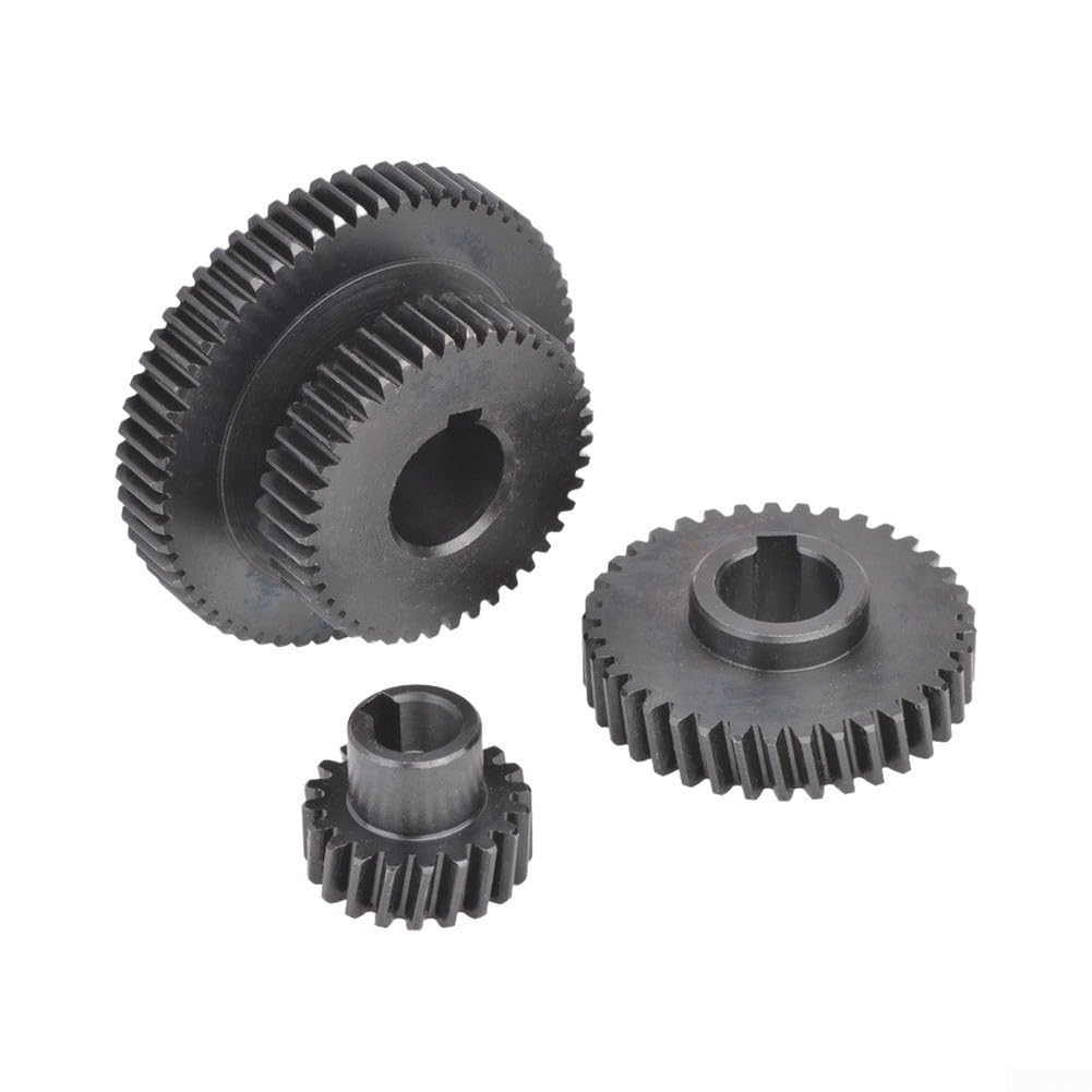 Lot de 3 engrenages en acier pour fraiseuse WMD16V WMD20V - Fraisage précis Fonctionnement silencieux Noir (3PCS)