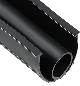 MYFULLY Garage Door Bottom Seal Rubber U-Shaped Weather Stripping Kit Replacement, Weatherproofing Universal Sealing for Doors, Black 1/4 Inch T-End, 20FT Long